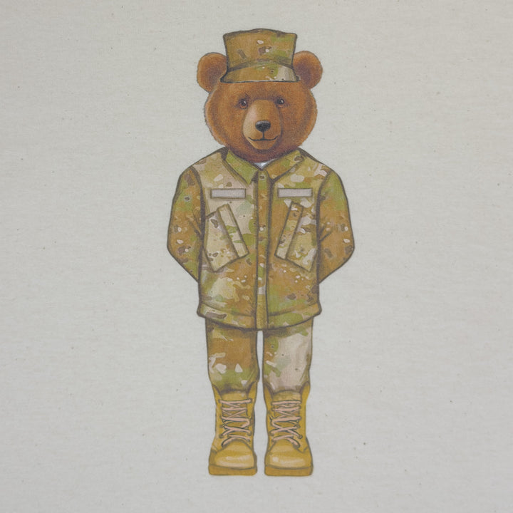 Crew Dog Army Uniform Bear T-Shirt (Cream)