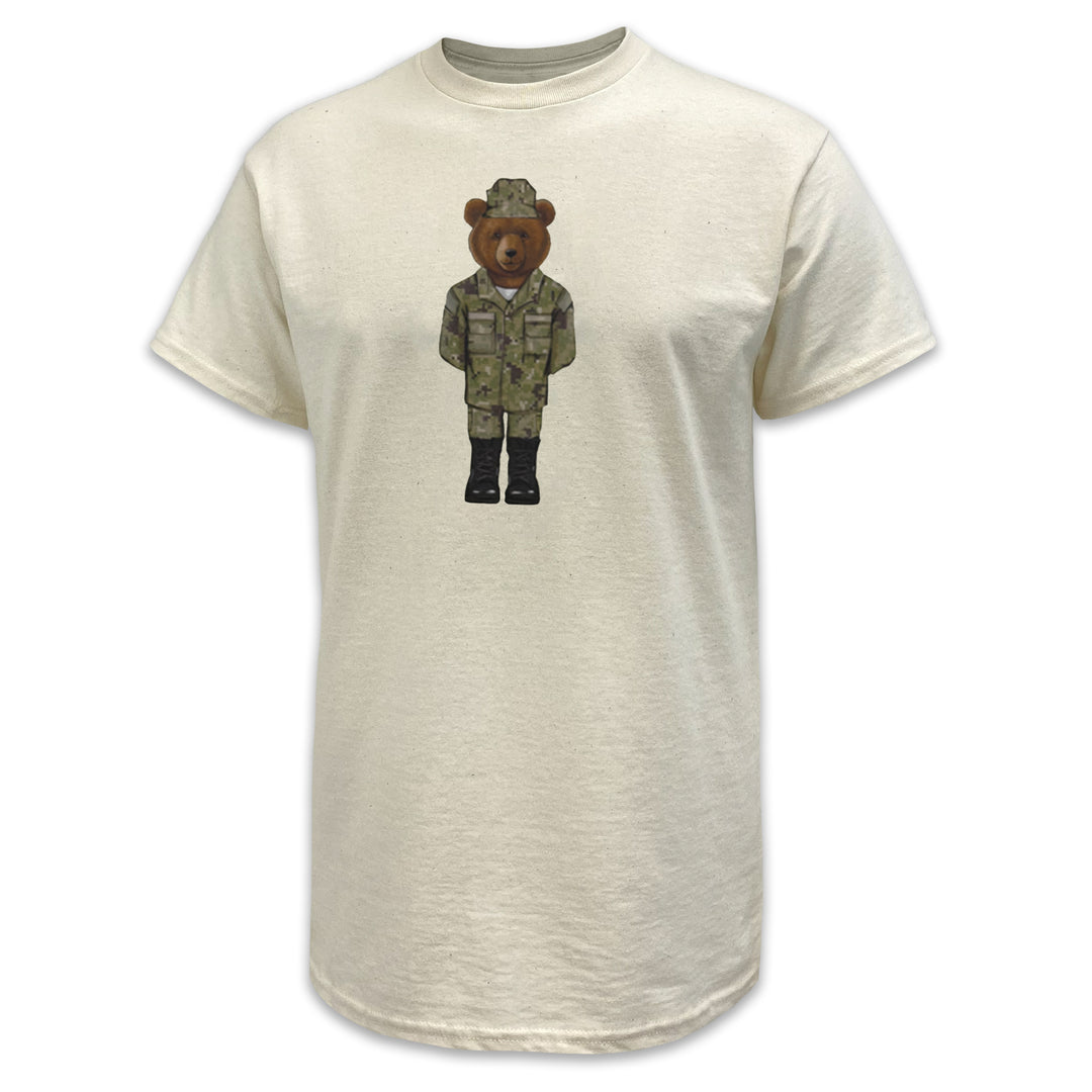 Crew Dog Navy Uniform Bear T-Shirt (Cream)