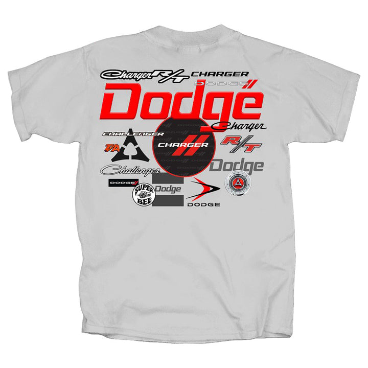 Dodge All Over Logos T-Shirt (Gray)