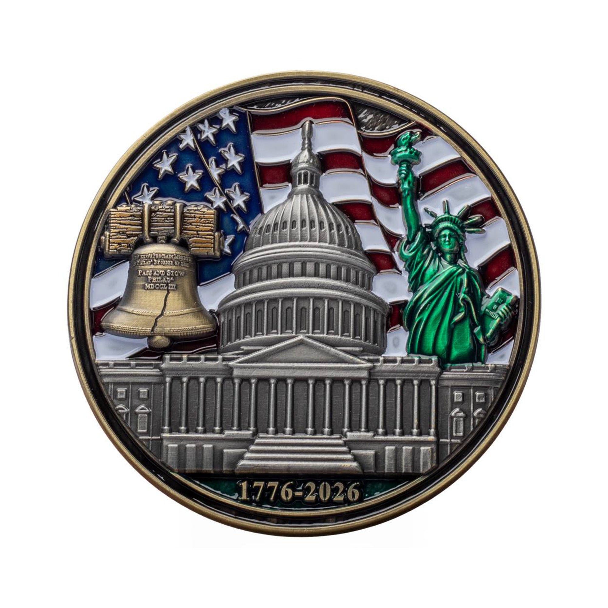 Exclusive Limited Edition 3”x3” America 250 Challenge Coin – Armed