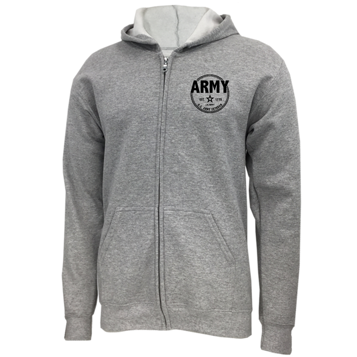 Army Veteran Left Chest Full Zip Hood