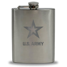 Load image into Gallery viewer, Army Star 8oz Pocket Stainless Steel Canteen