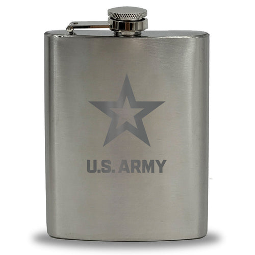 Army Star 8oz Pocket Stainless Steel Canteen