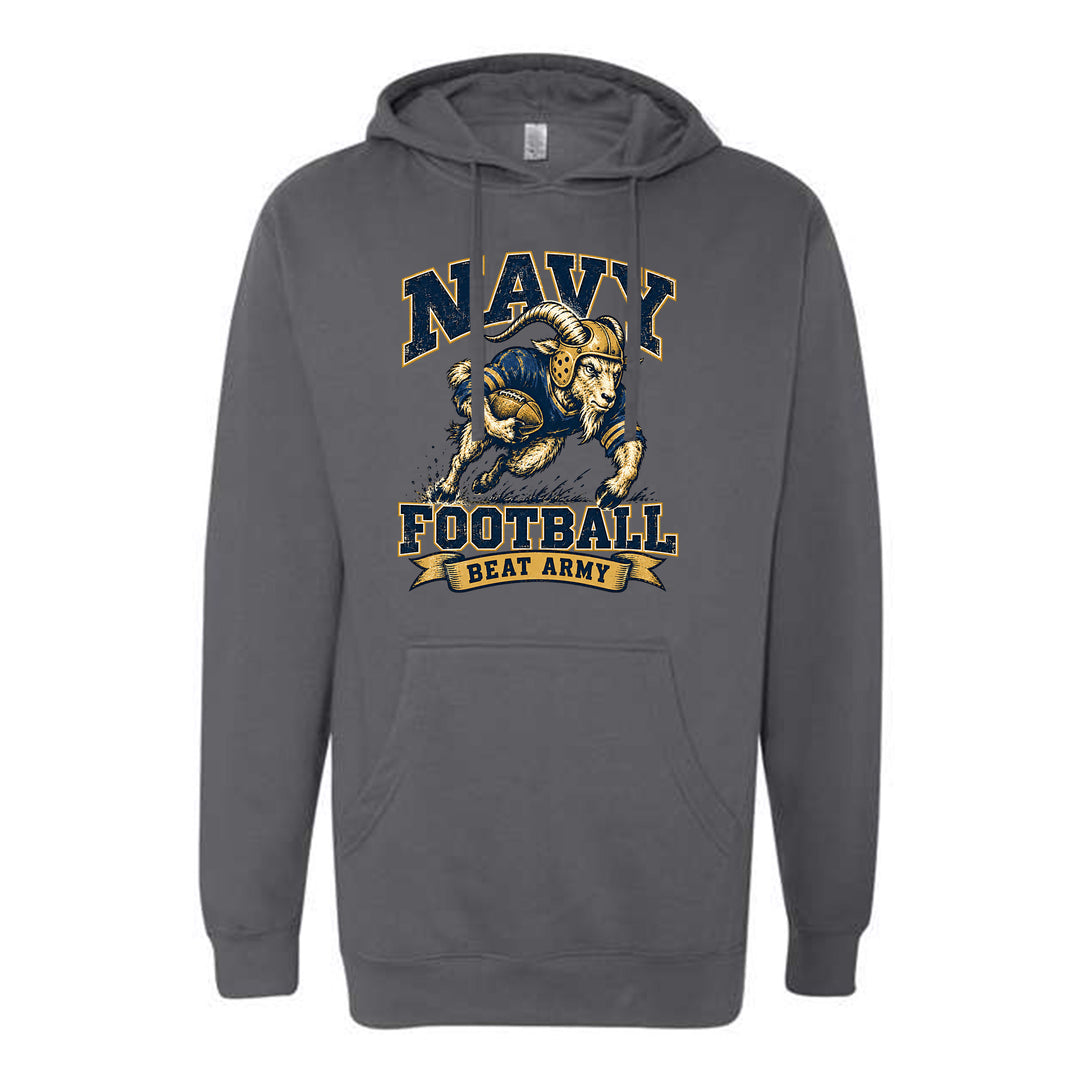 Vintage Navy Football Hood (Grey)
