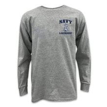 Load image into Gallery viewer, Navy Youth Anchor Lacrosse Long Sleeve T-Shirt