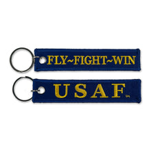 Load image into Gallery viewer, USAF Fly Fight Win Double Sided Embroidered Key Chain