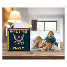 Load image into Gallery viewer, Navy Faux Rusted Floating Picture Frame*