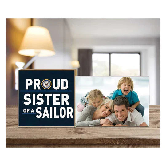 Navy Floating Picture Frame Military Proud Sister*