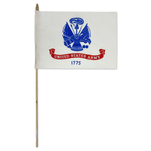 Load image into Gallery viewer, Army 12&quot;x18&quot; Stick Flag (White)