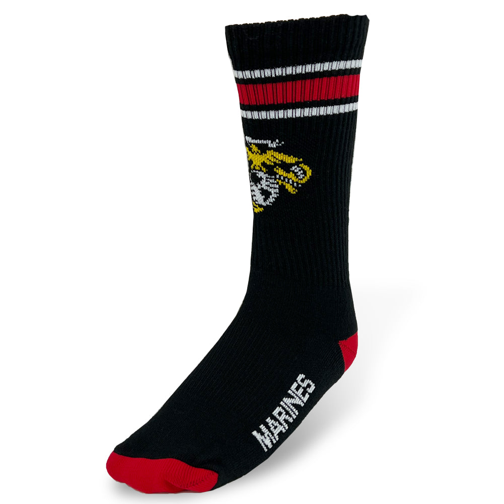 Marines Stripe EGA Crew Socks (Black)