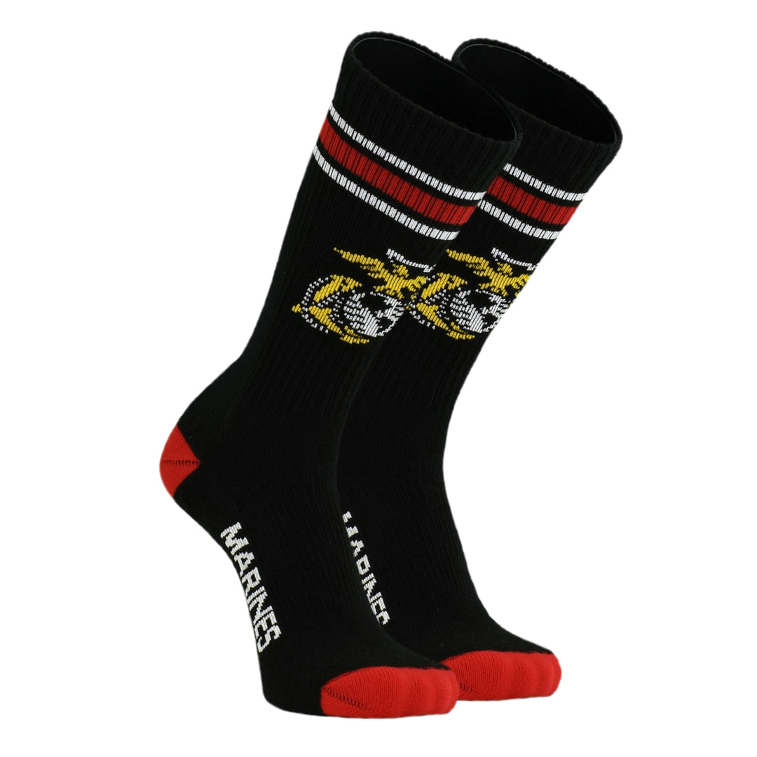Marines Stripe EGA Crew Socks (Black)