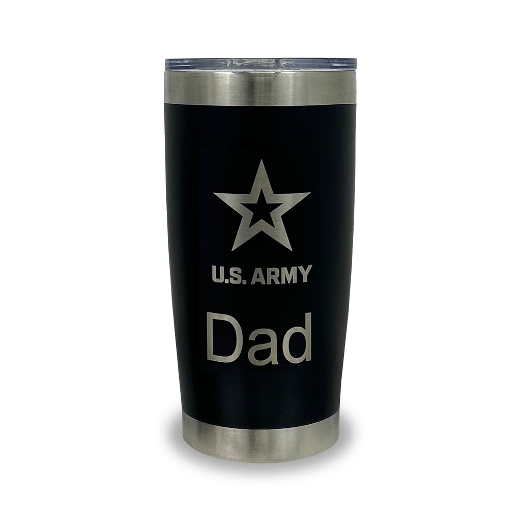 Army Dad 20oz Stainless Steel Tumbler (Black)