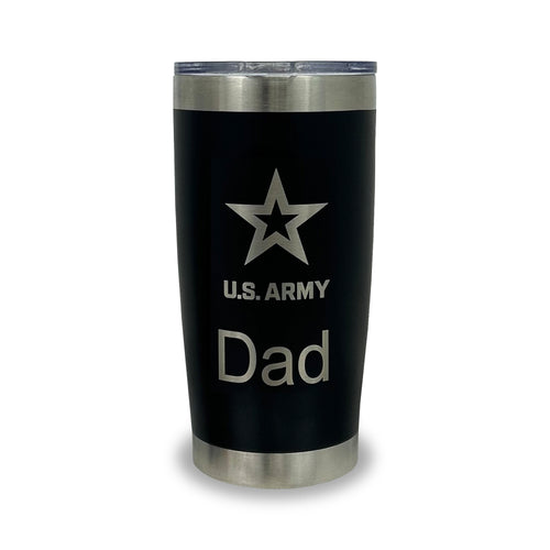 Army Dad 20oz Stainless Steel Tumbler (Black)