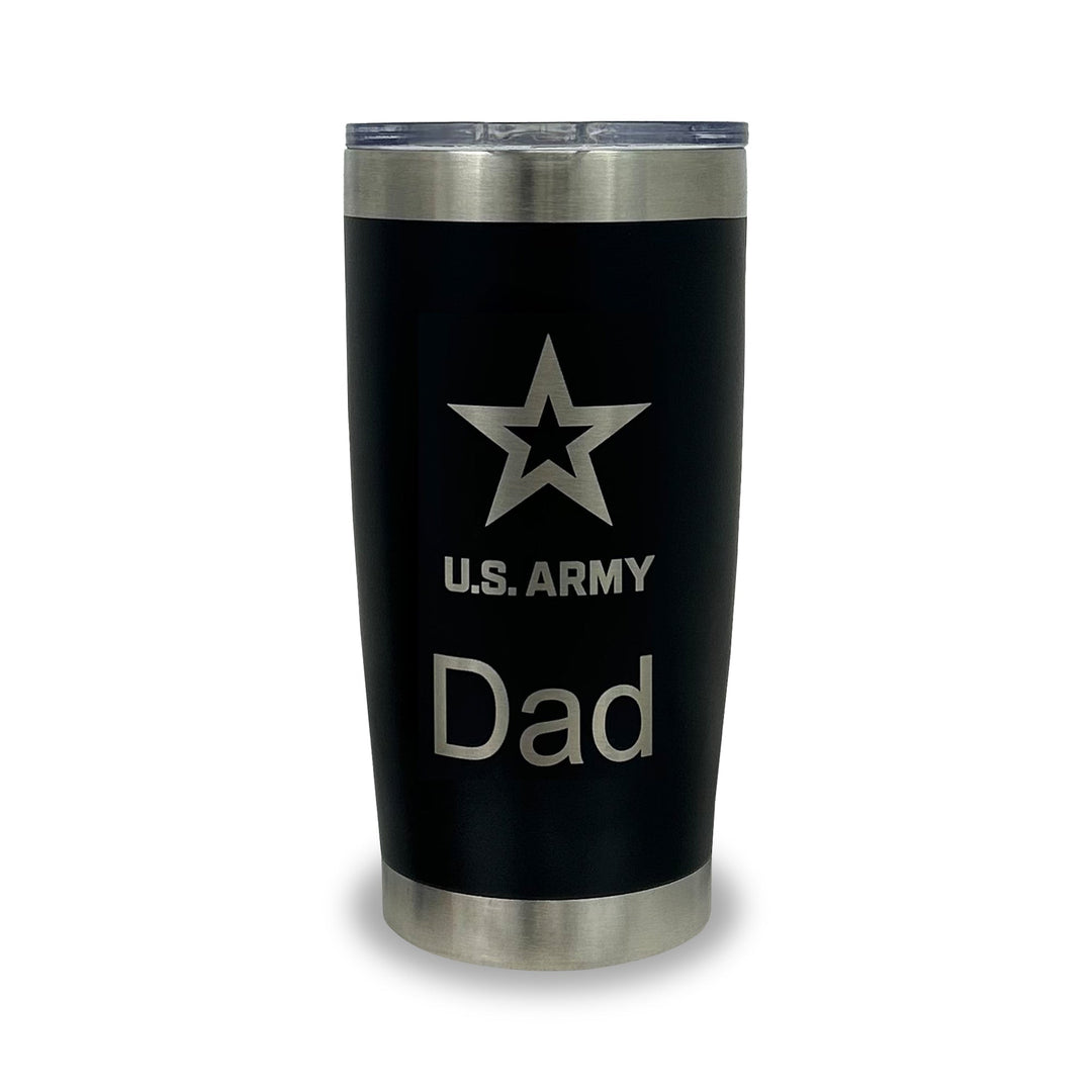 Army Dad 20oz Stainless Steel Tumbler (Black)