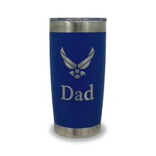 Load image into Gallery viewer, Air Force Dad 20oz Stainless Steel Tumbler (Royal)