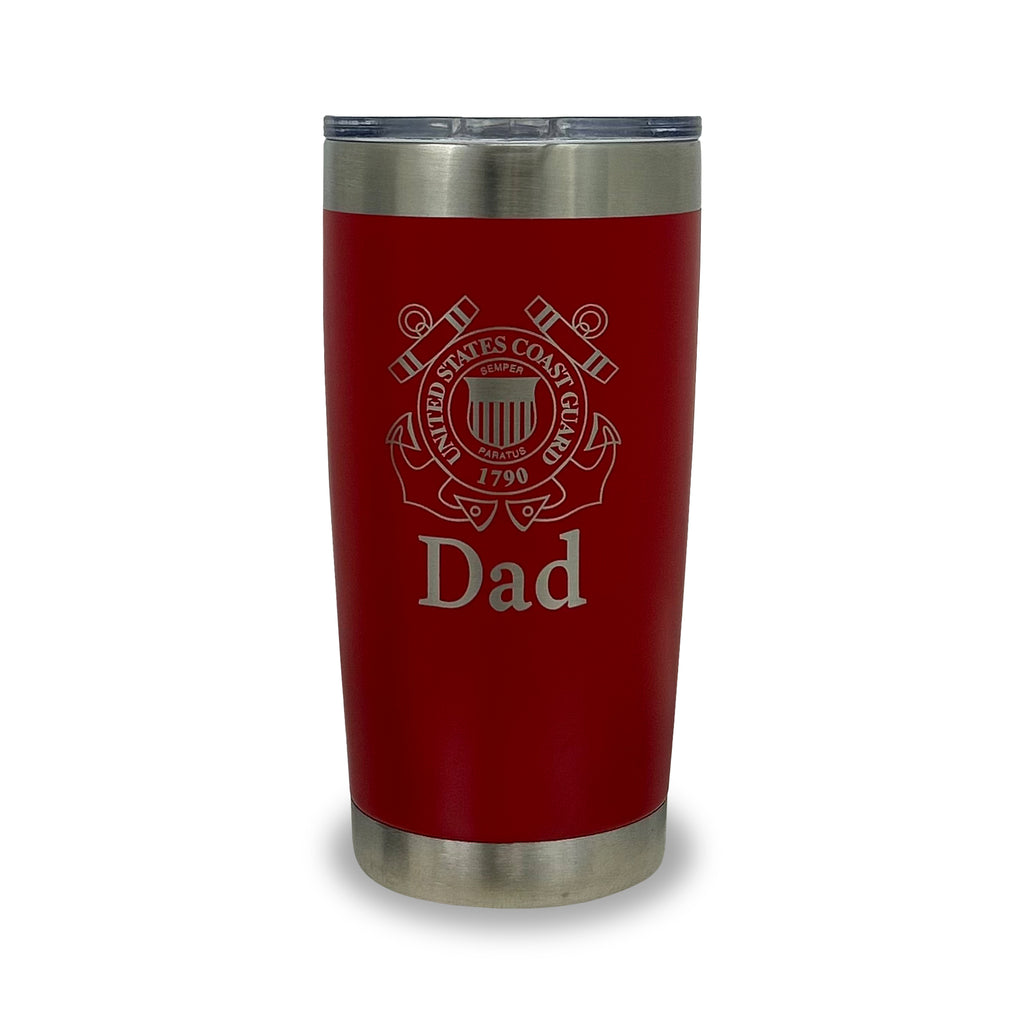Coast Guard Dad 20oz Stainless Steel Tumbler (Red)
