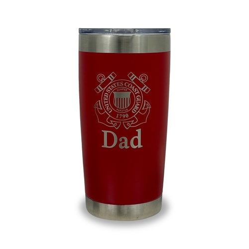 Coast Guard Dad 20oz Stainless Steel Tumbler (Red)