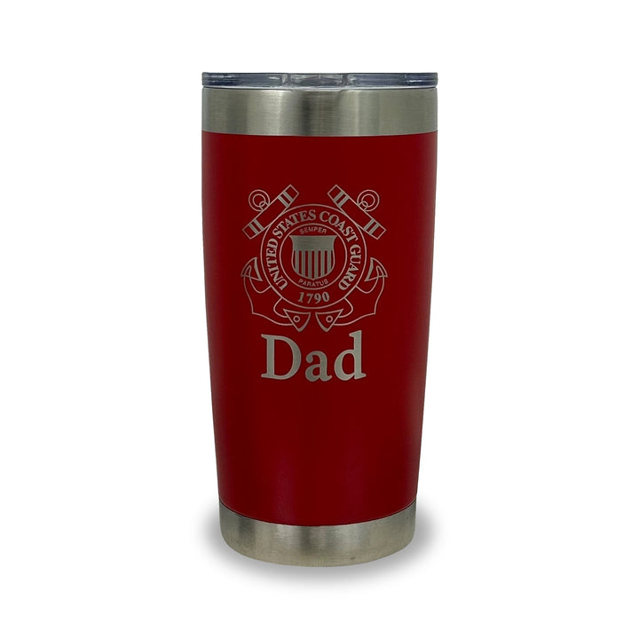 Coast Guard Dad 20oz Stainless Steel Tumbler (Red)