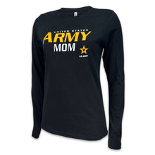 Load image into Gallery viewer, Ladies United States Army Mom Long Sleeve T-Shirt (Black)