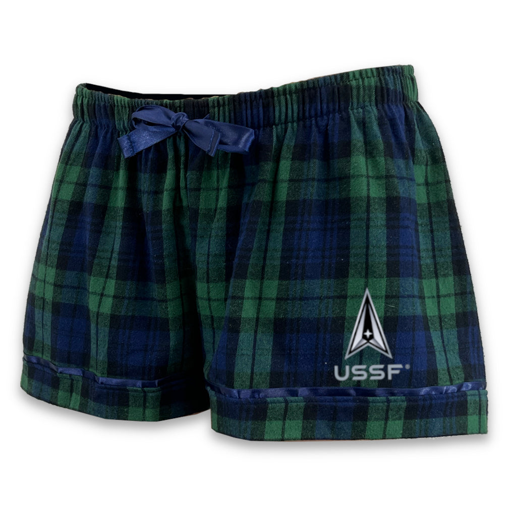 Space Force Ladies Flannel Shorts (Blackwatch)