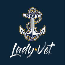 Load image into Gallery viewer, Navy Lady Vet Left Chest Logo Ladies T-Shirt