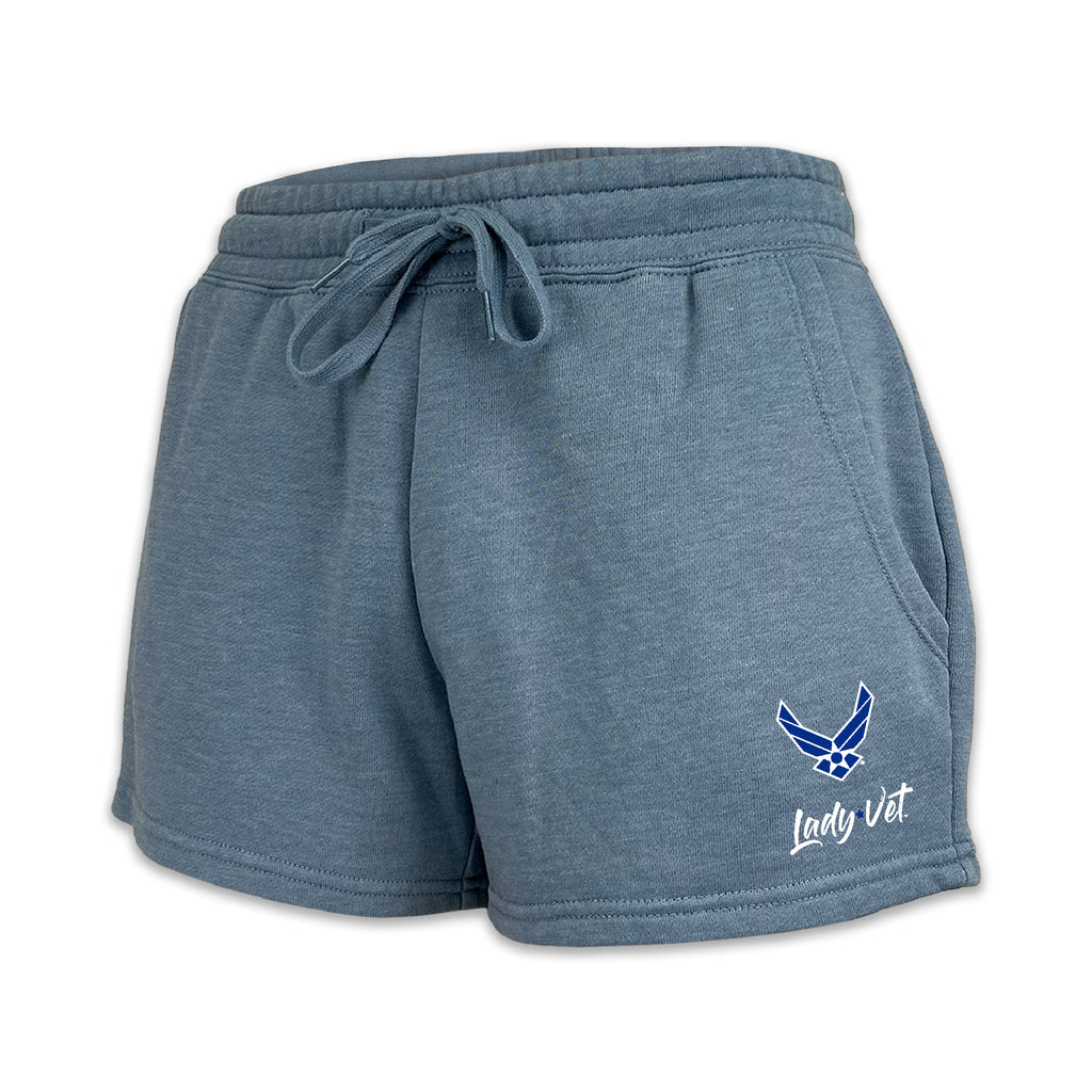 Pick Your Design Air Force Ladies Fleece Shorts (Blue)