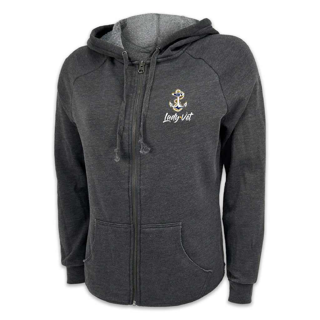 Navy Lady Vet Ladies Full Zip Hood (4 colors available)