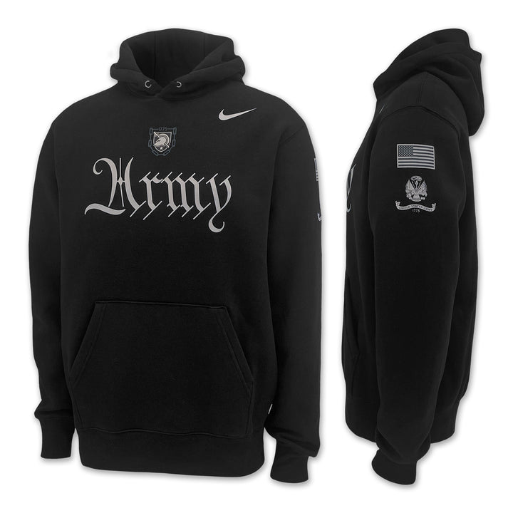 Army Nike 2025 Rivalry Script Club Fleece Hood (Black)