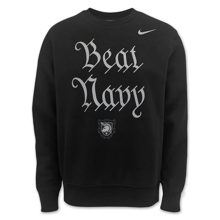 Army Nike 2025 Rivalry Beat Navy Club Fleece Crewneck (Black)