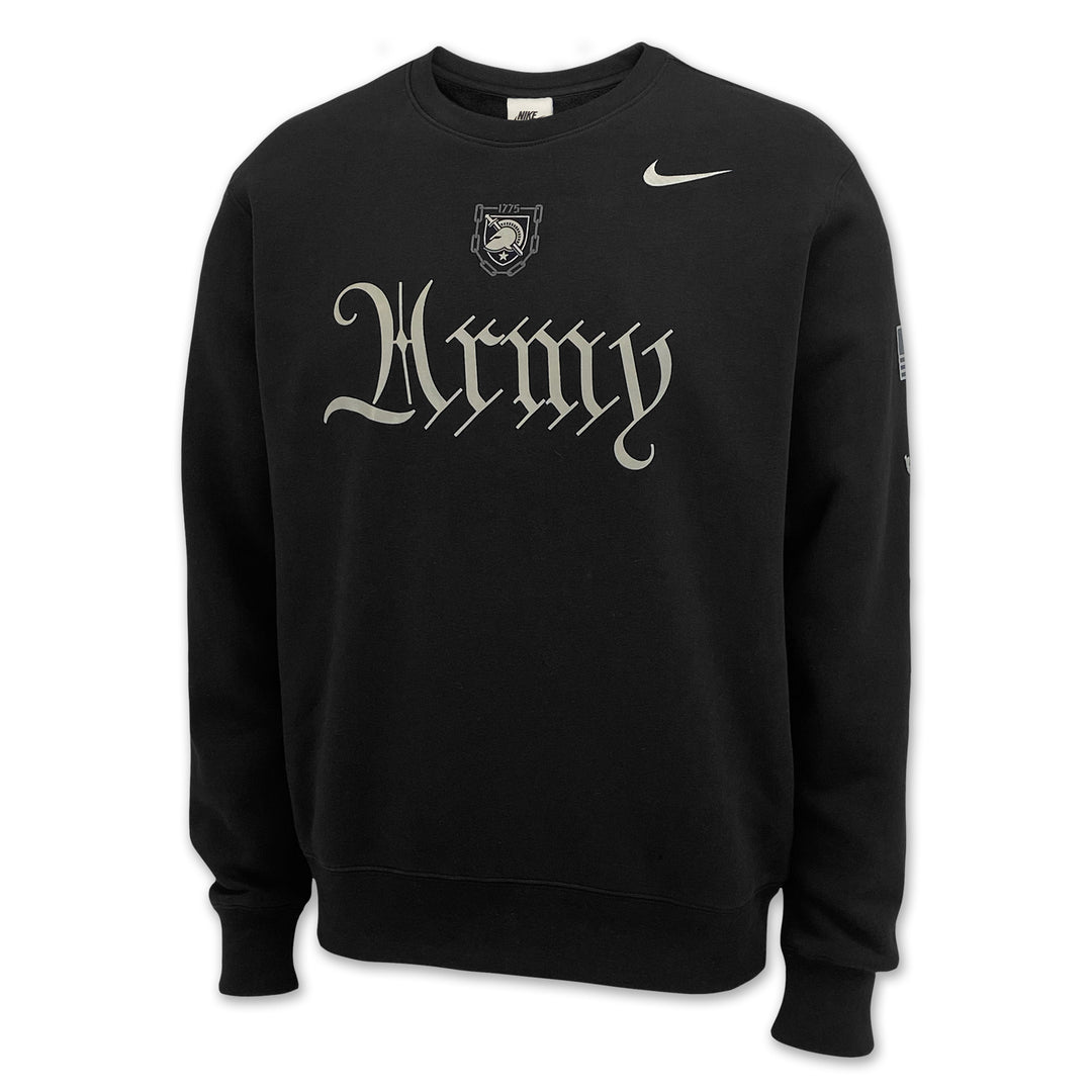 Army Nike 2025 Rivalry Script Club Fleece Crewneck (Black)