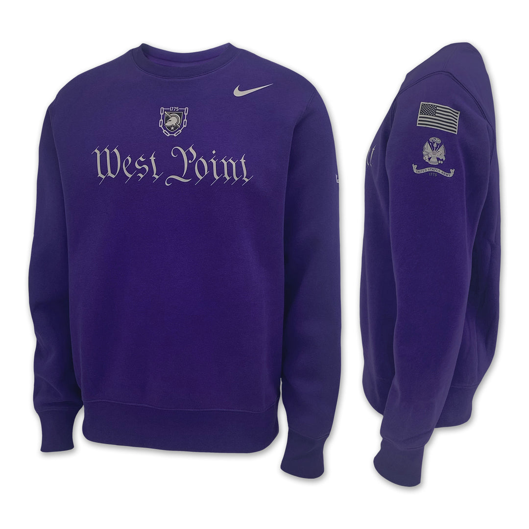 Army Nike 2025 Rivalry West Point Club Fleece Crewneck (Purple)