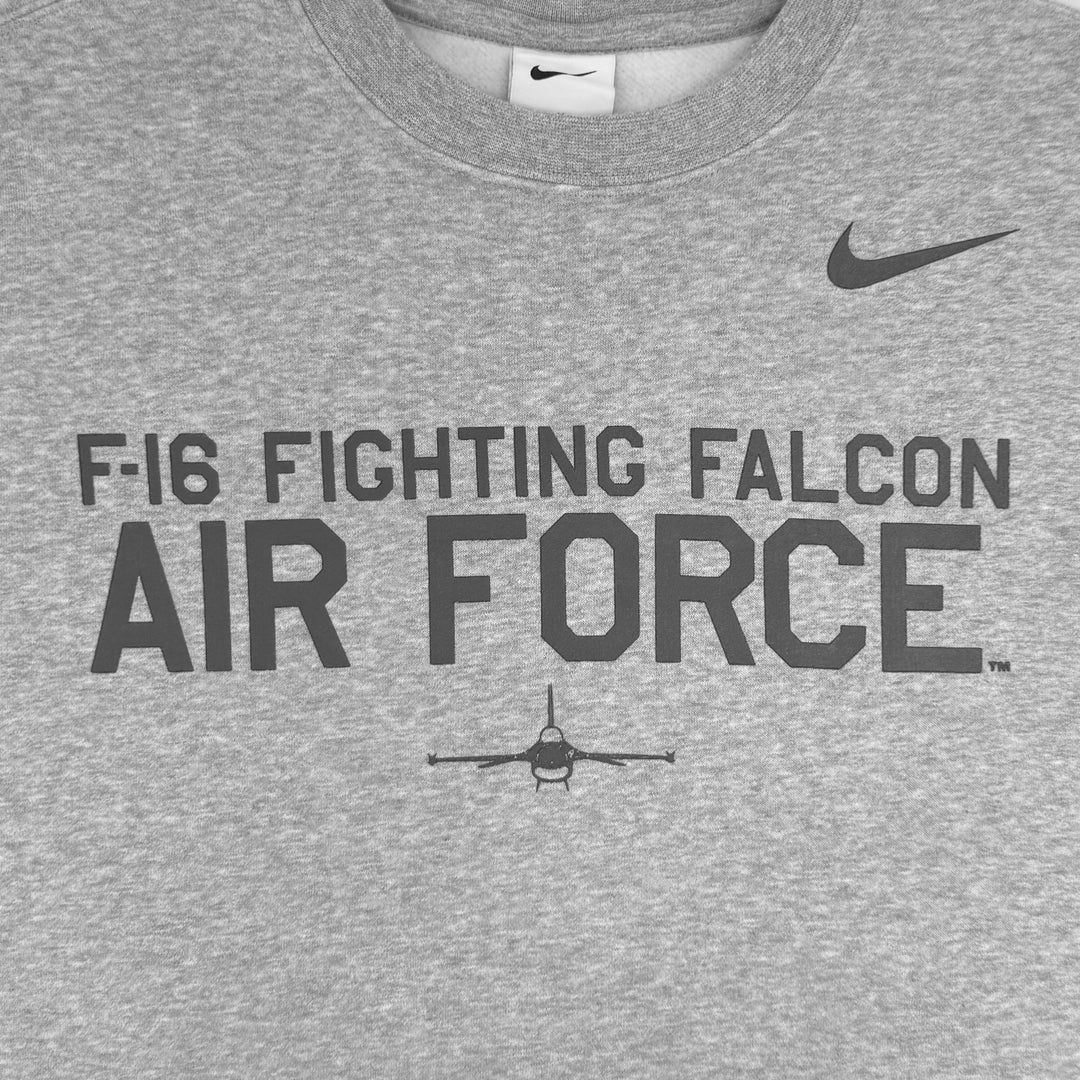 Air Force Nike Rivalry F-16 Fighting Falcon Club Fleece Crewneck (Dark Heather)