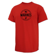 Load image into Gallery viewer, Marines Mens Center Chest Circle Logo T-Shirt (Black Design)