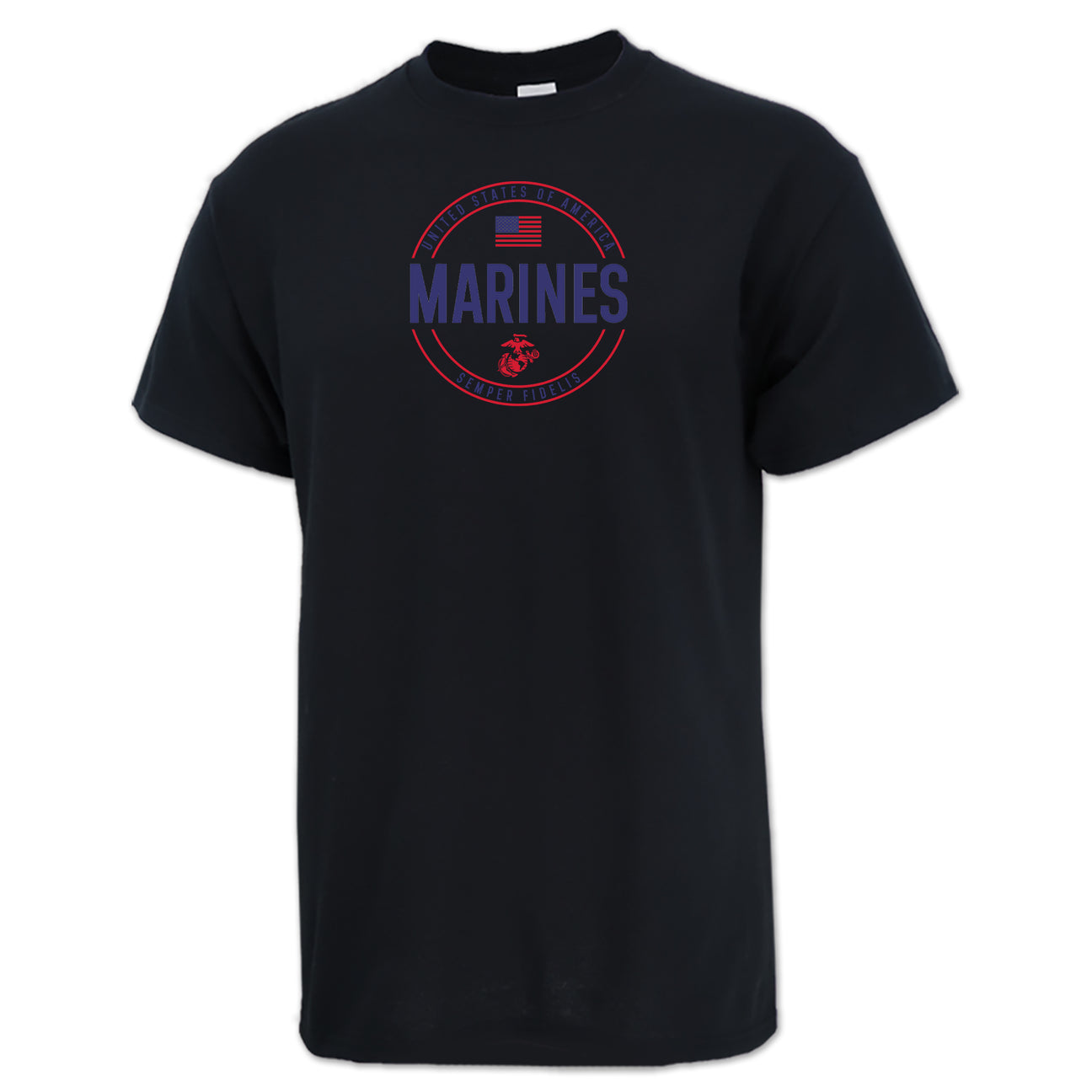 Marines Mens Center Chest Circle Logo T-Shirt