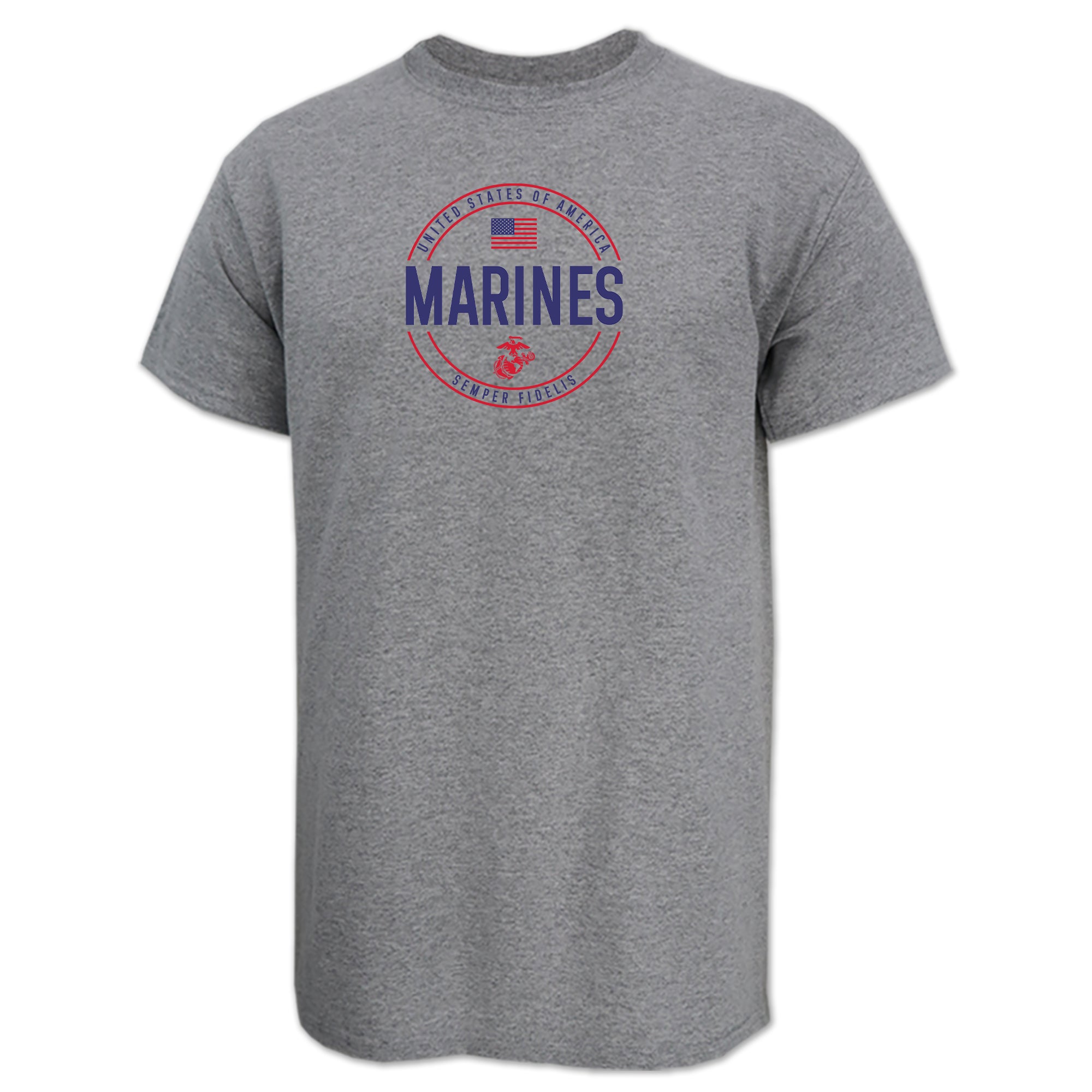 Marines Mens Center Chest Circle Logo T-Shirt