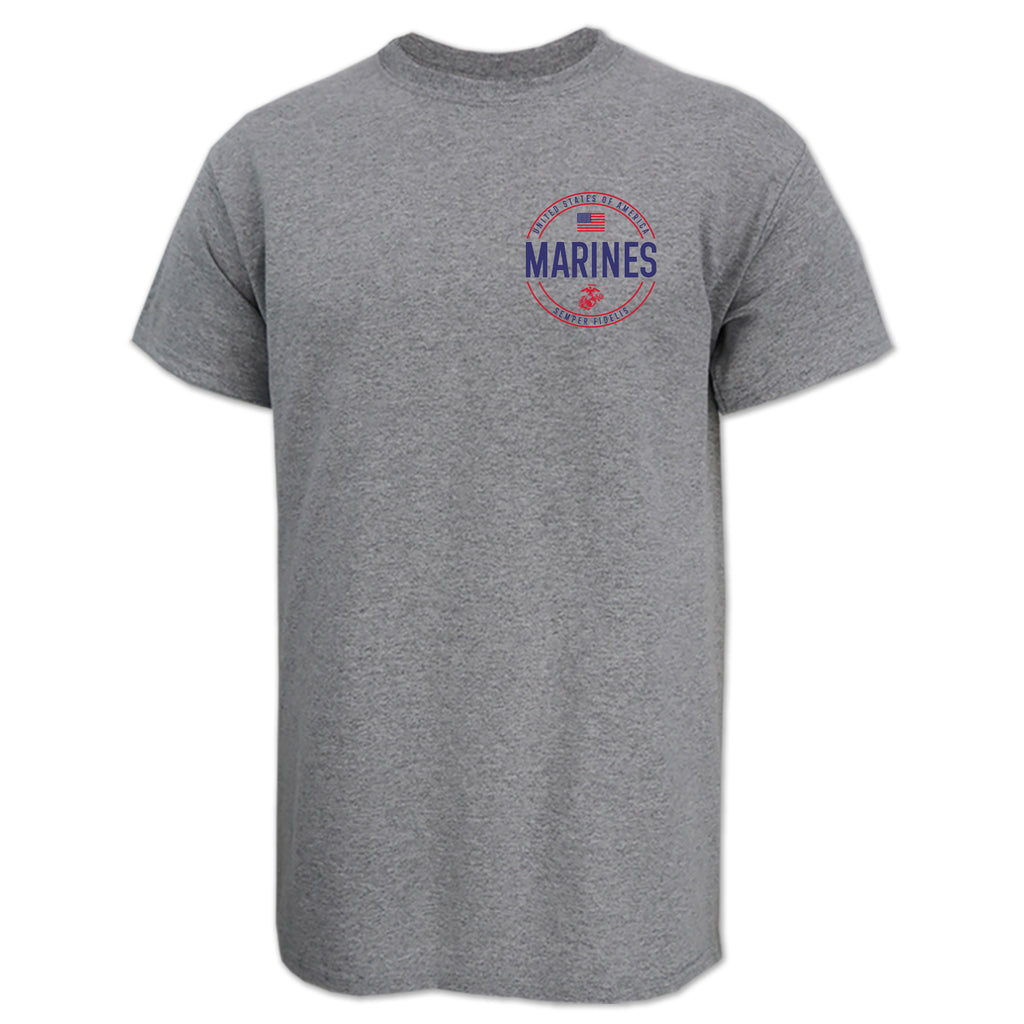 Marines Mens Left Chest Circle Logo T-Shirt