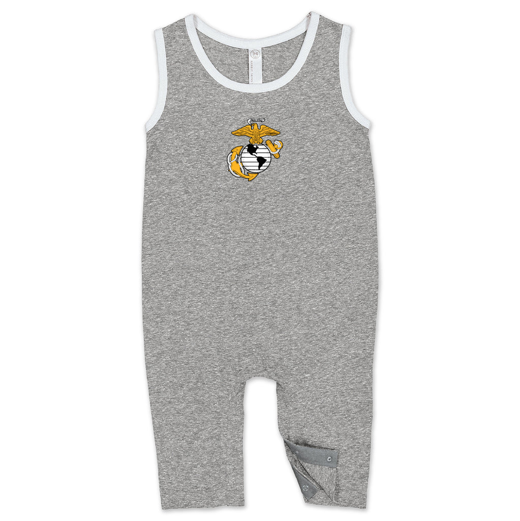 Marines EGA Infant Tank Romper (Grey Melange)