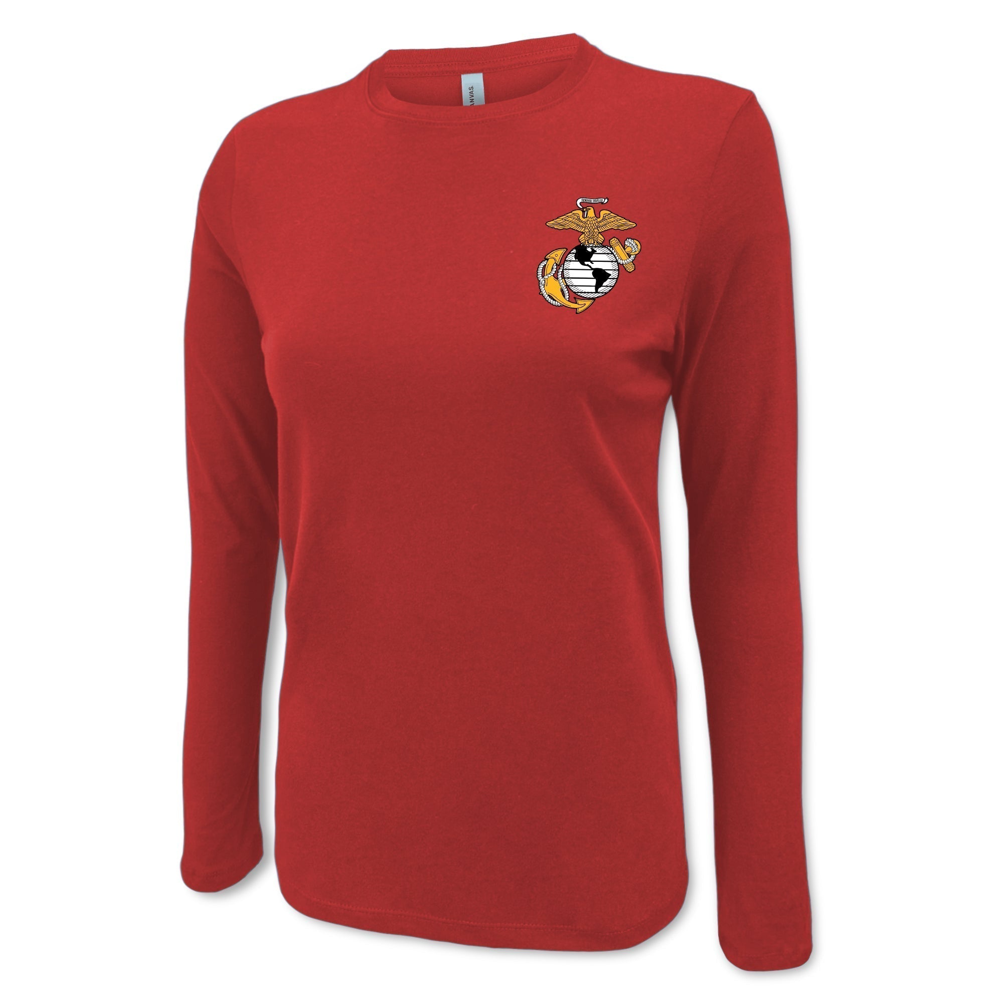 Pick Your Design Marines Ladies Long Sleeve T-Shirt (Red)