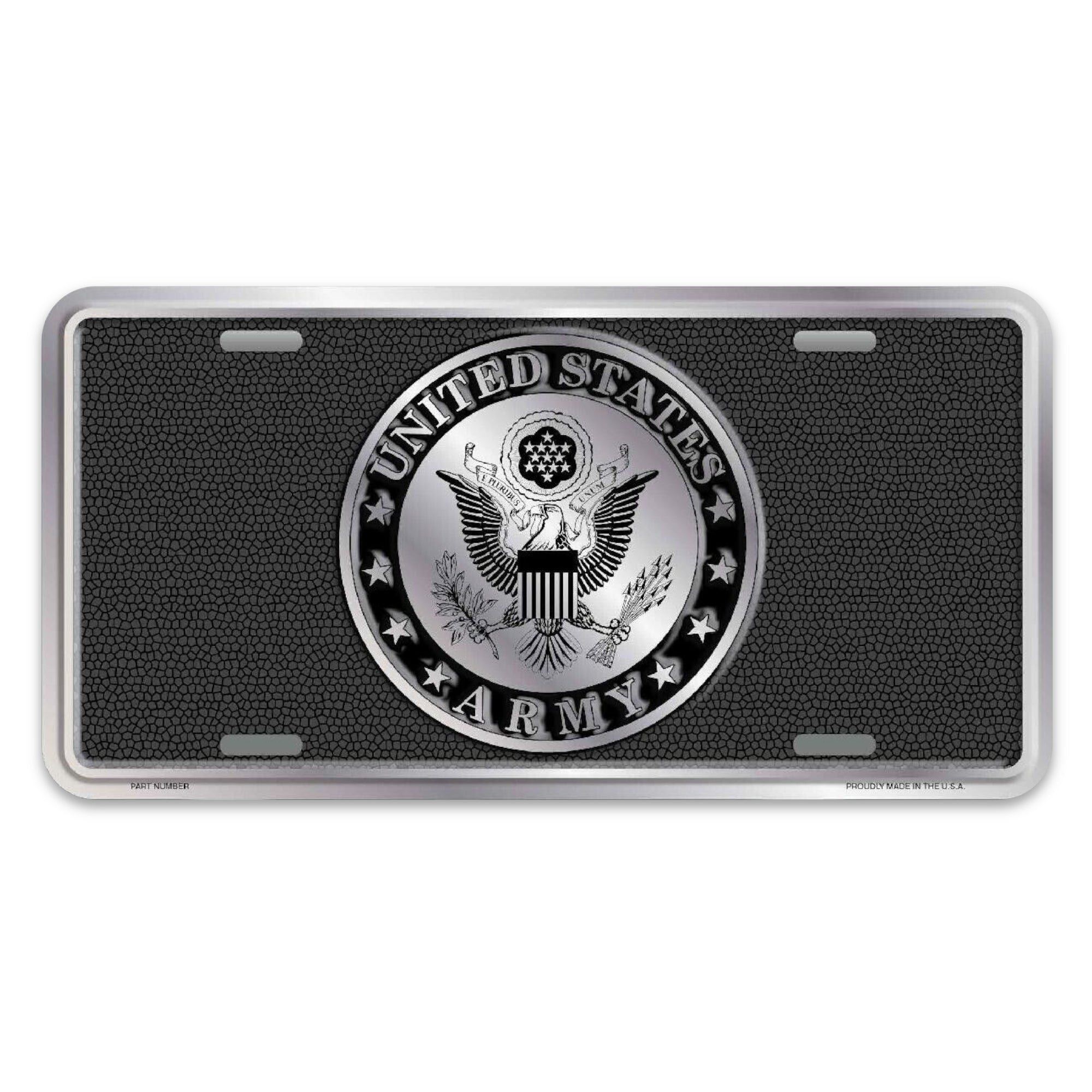 United States Army Mosaic Metal License Plate (Black)