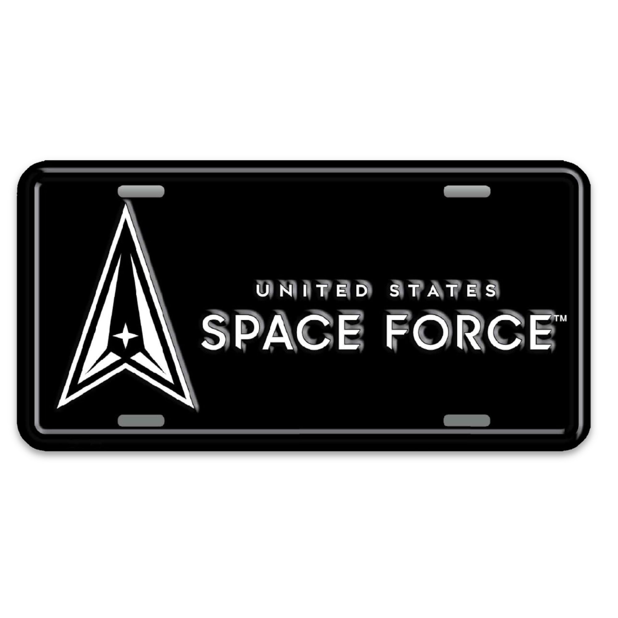 United States Space Force Mosaic License Plate (Black)