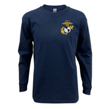 Load image into Gallery viewer, Marines EGA Youth Left Chest Long Sleeve T-Shirt