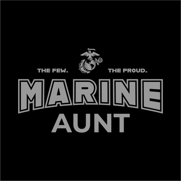 Marines Aunt Ladies T-Shirt (Black)