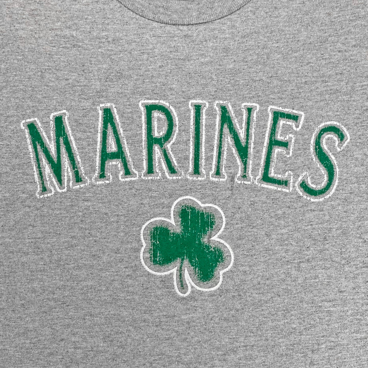 Marines Distressed Shamrock T-Shirt (Grey)