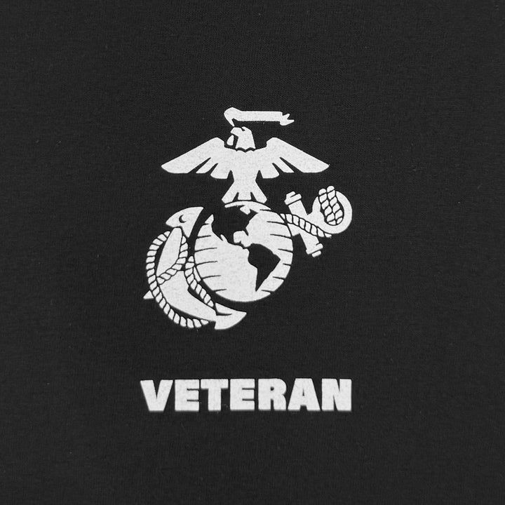 Marines Veteran Flag Long Sleeve T-Shirt (Black)