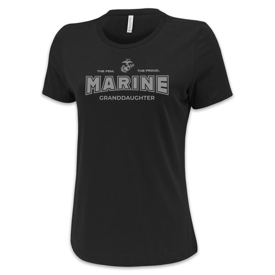 Marines Granddaughter Ladies T-Shirt (Black)