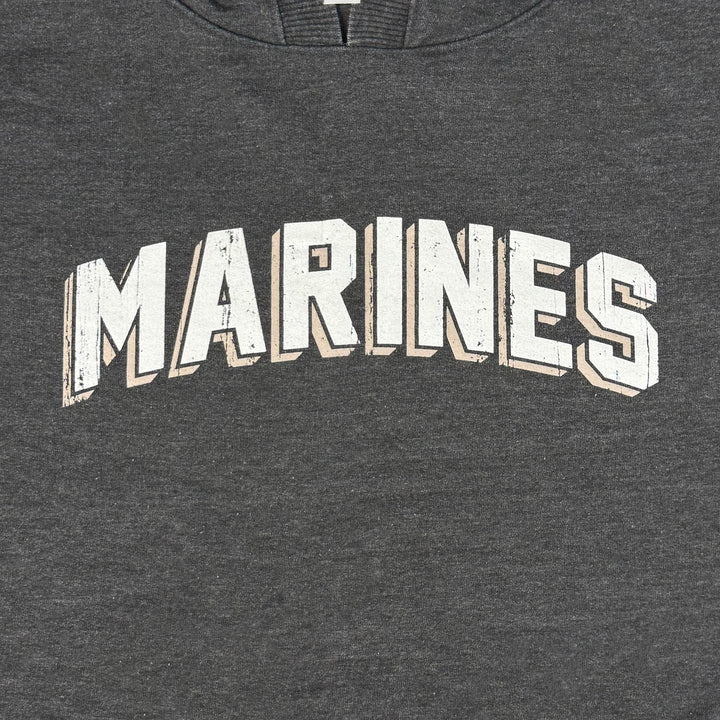 Marines Ladies Distressed Arch Hood (Washed Black)