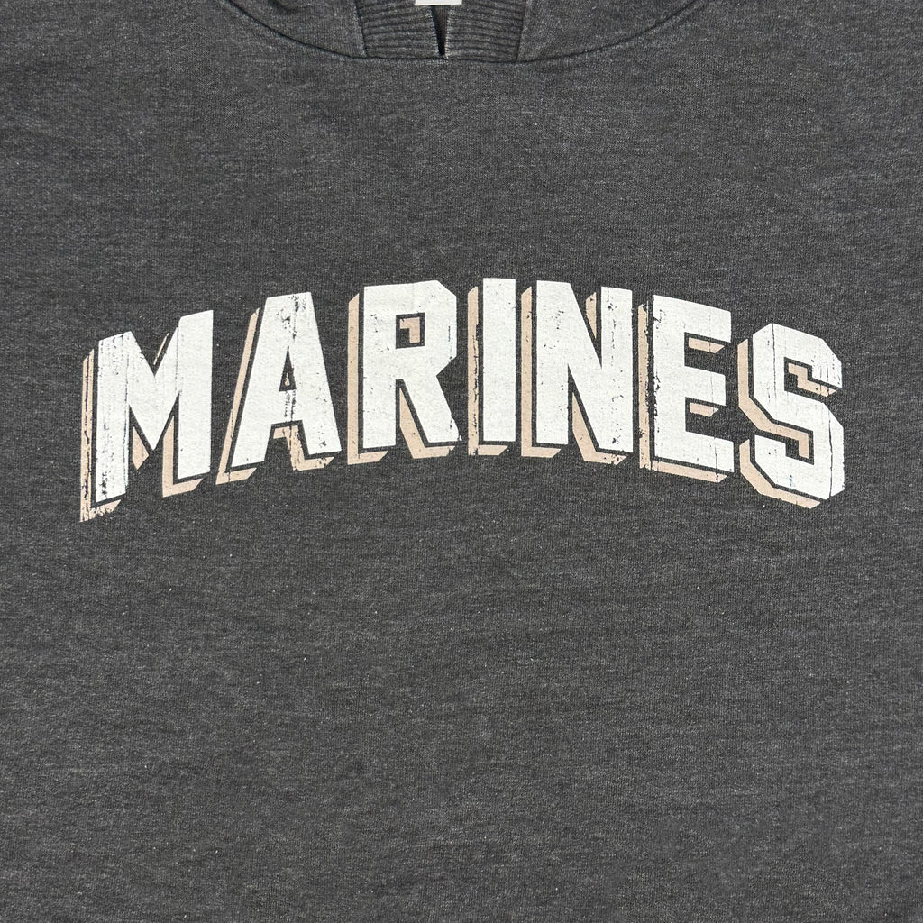 Marines Ladies Distressed Arch Hood (Washed Black)