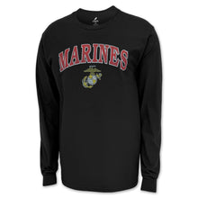 Load image into Gallery viewer, Marines EGA Faded Long Sleeve T-Shirt (Black)
