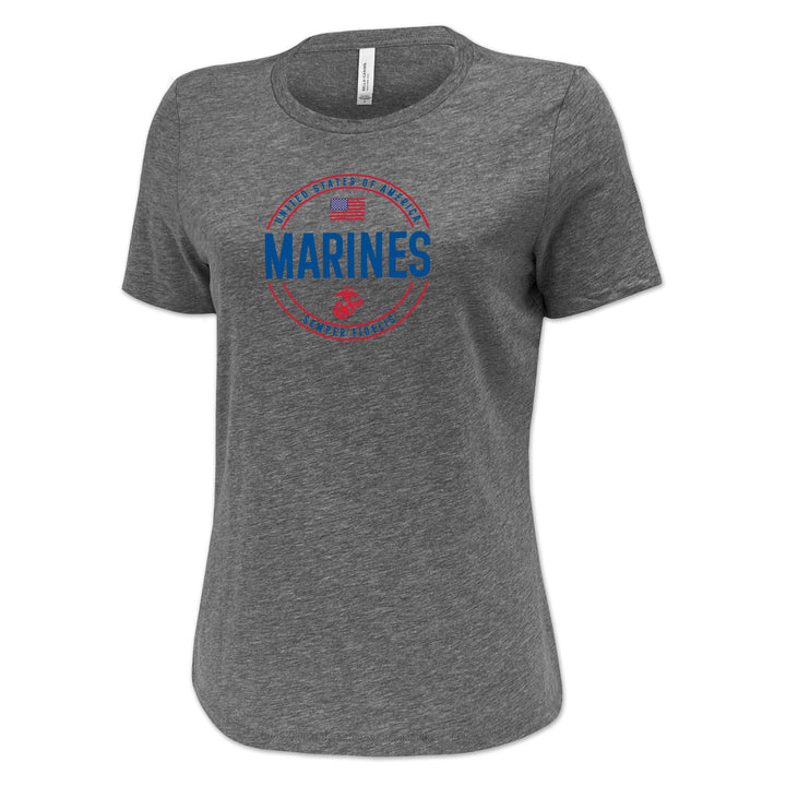 Marines Ladies Center Chest Circle Logo T-Shirt