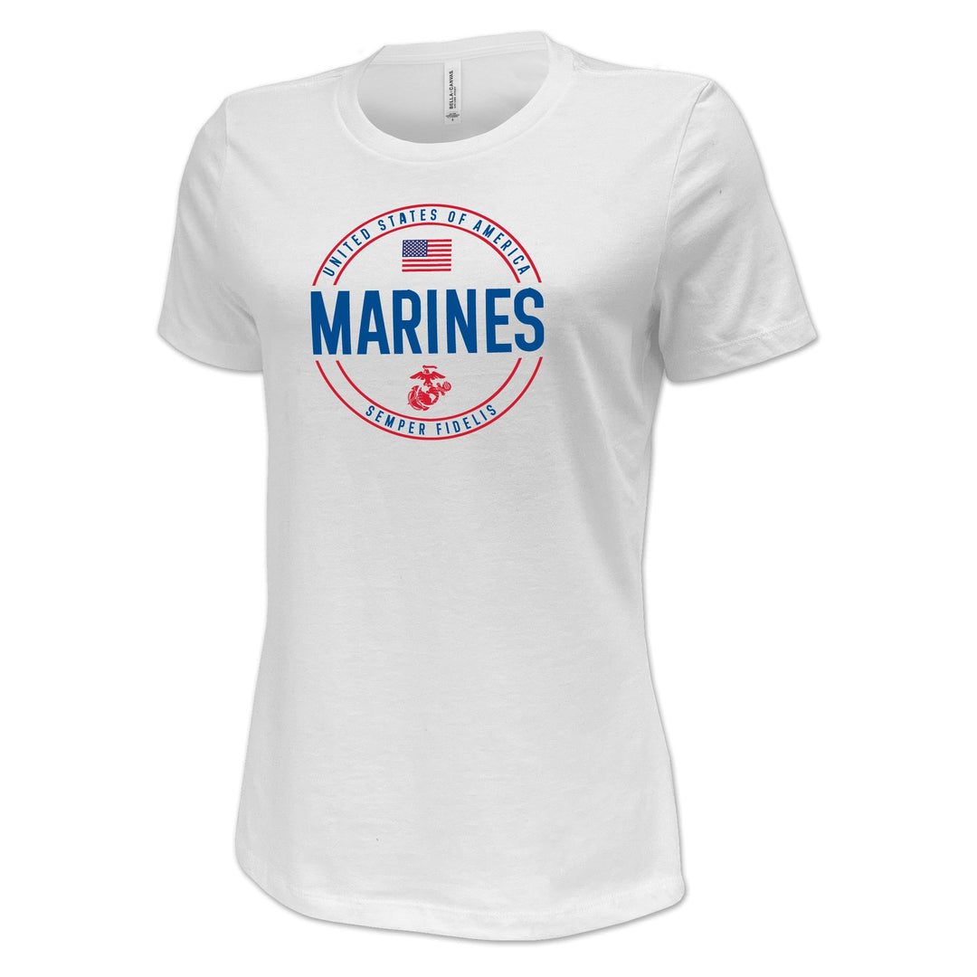 Marines Ladies Center Chest Circle Logo T-Shirt